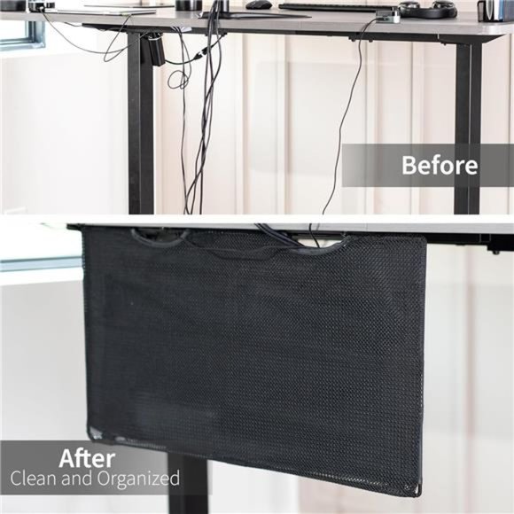 Black 30 inch Under Desk Privacy & Cable Management Organizer Sleeve,Wire Hider - Picture 4 of 6